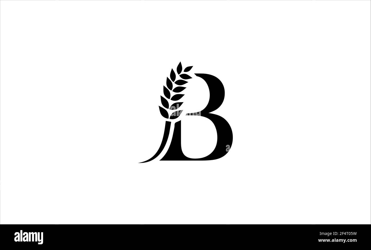 illustration vectorielle de la lettre b du logo blé Banque D'Images