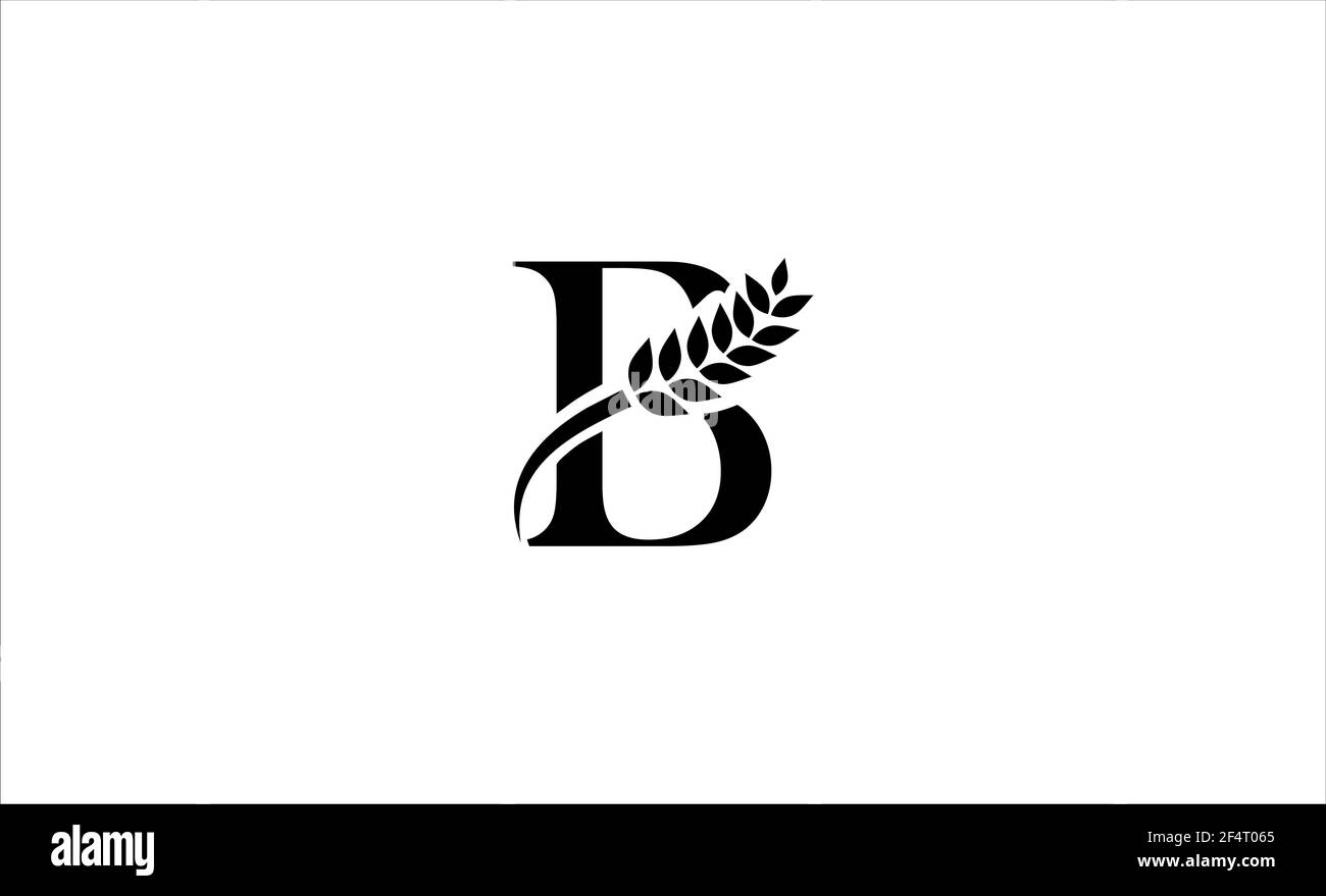 illustration vectorielle de la lettre b du logo blé Banque D'Images