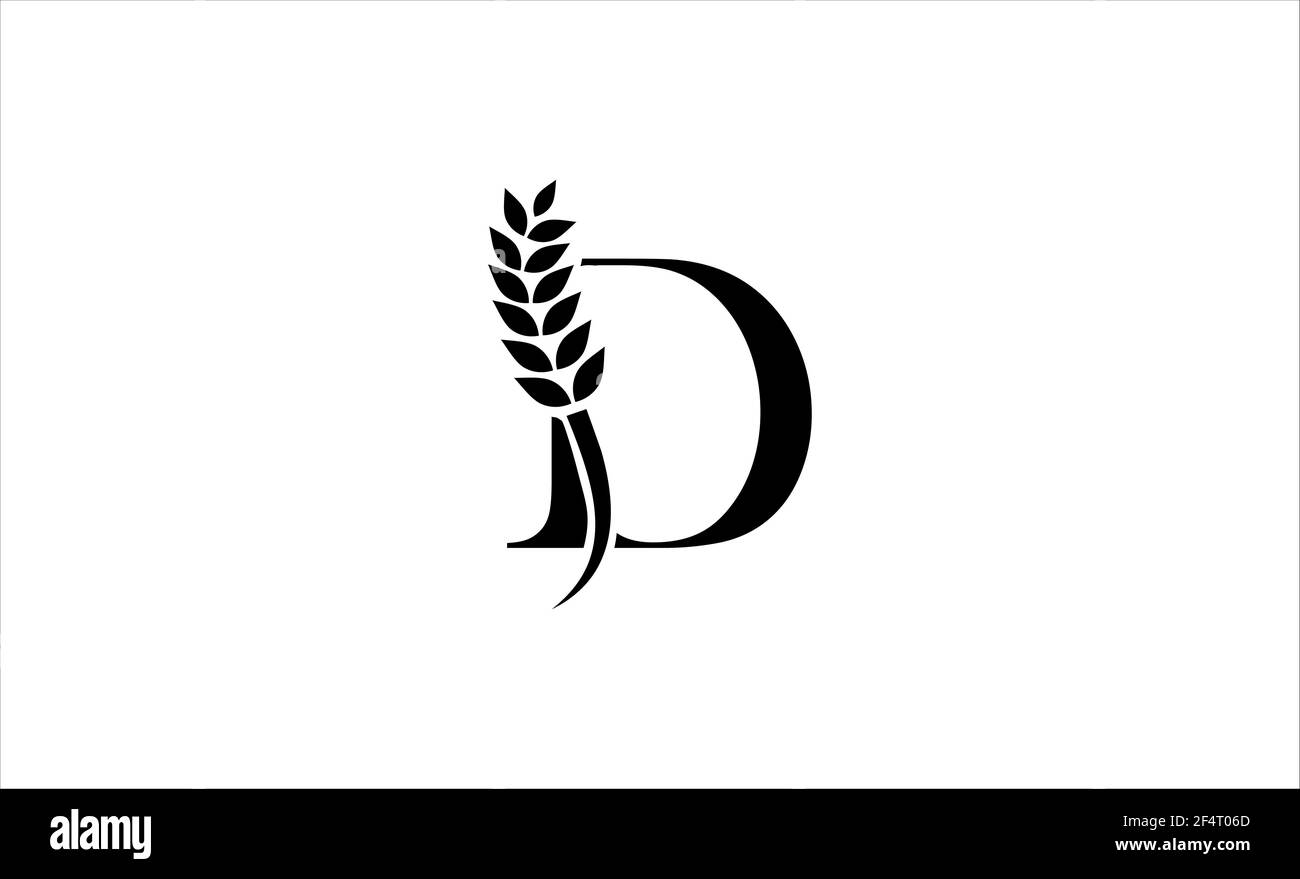 illustration vectorielle de la lettre d du logo blé Banque D'Images