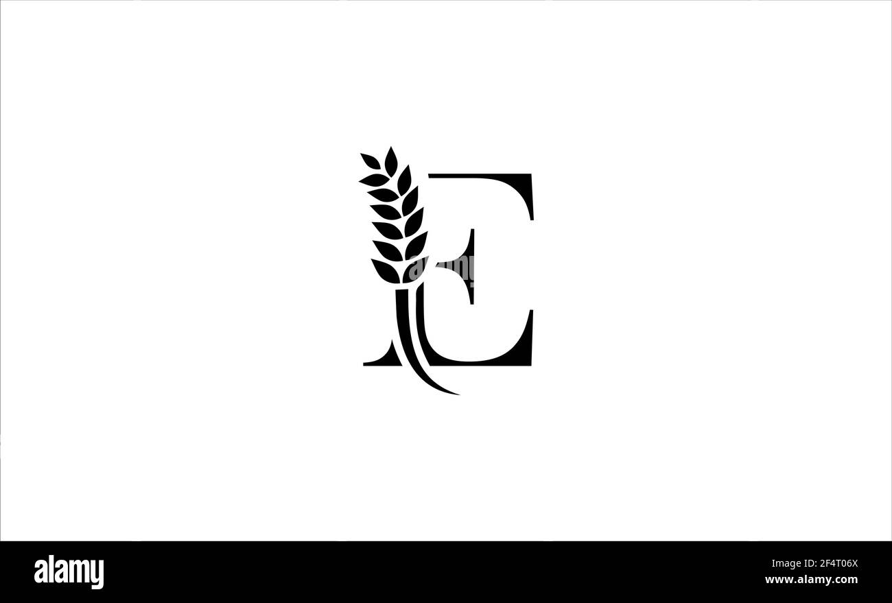 illustration vectorielle de la lettre e du logo blé Banque D'Images