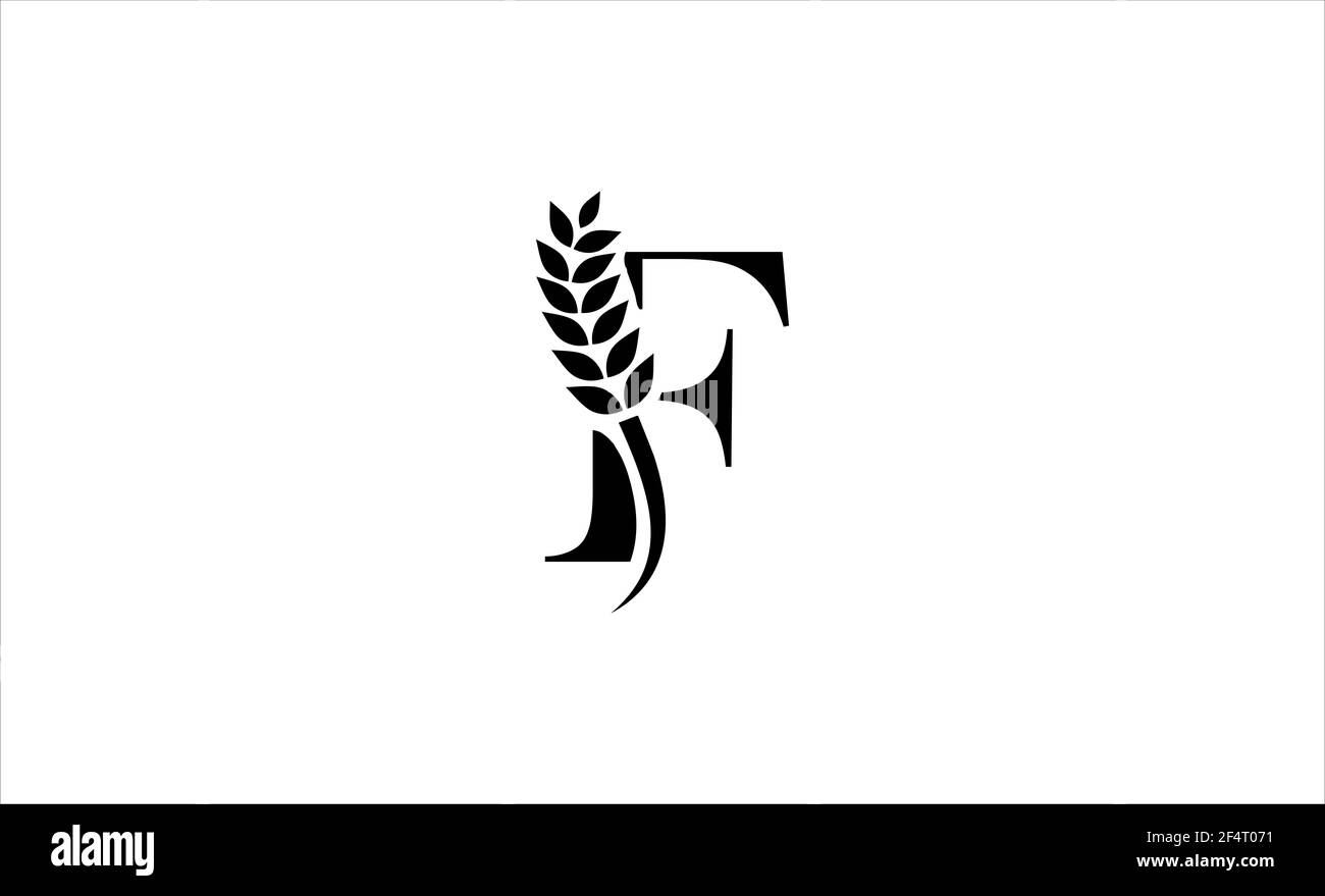 illustration vectorielle de la lettre f du logo blé Banque D'Images