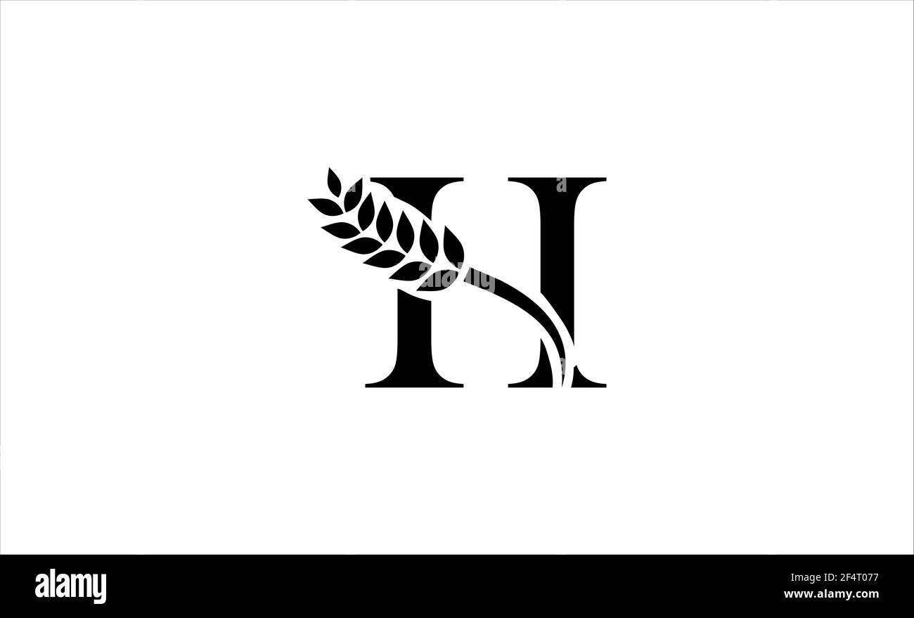 illustration vectorielle de la lettre h du logo blé Banque D'Images