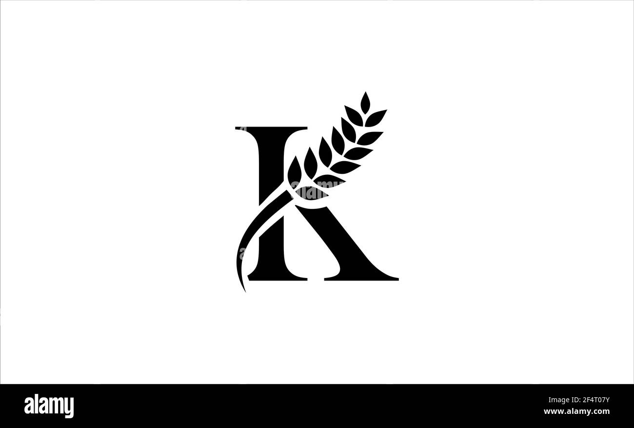 illustration vectorielle de la lettre k du logo blé Banque D'Images