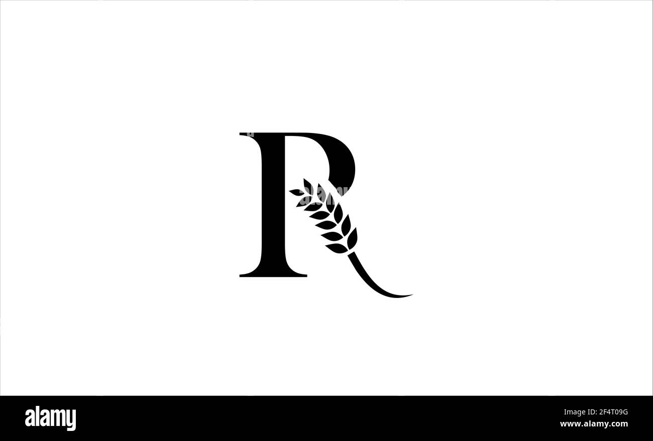 Illustration vectorielle de la lettre R du logo blé Banque D'Images