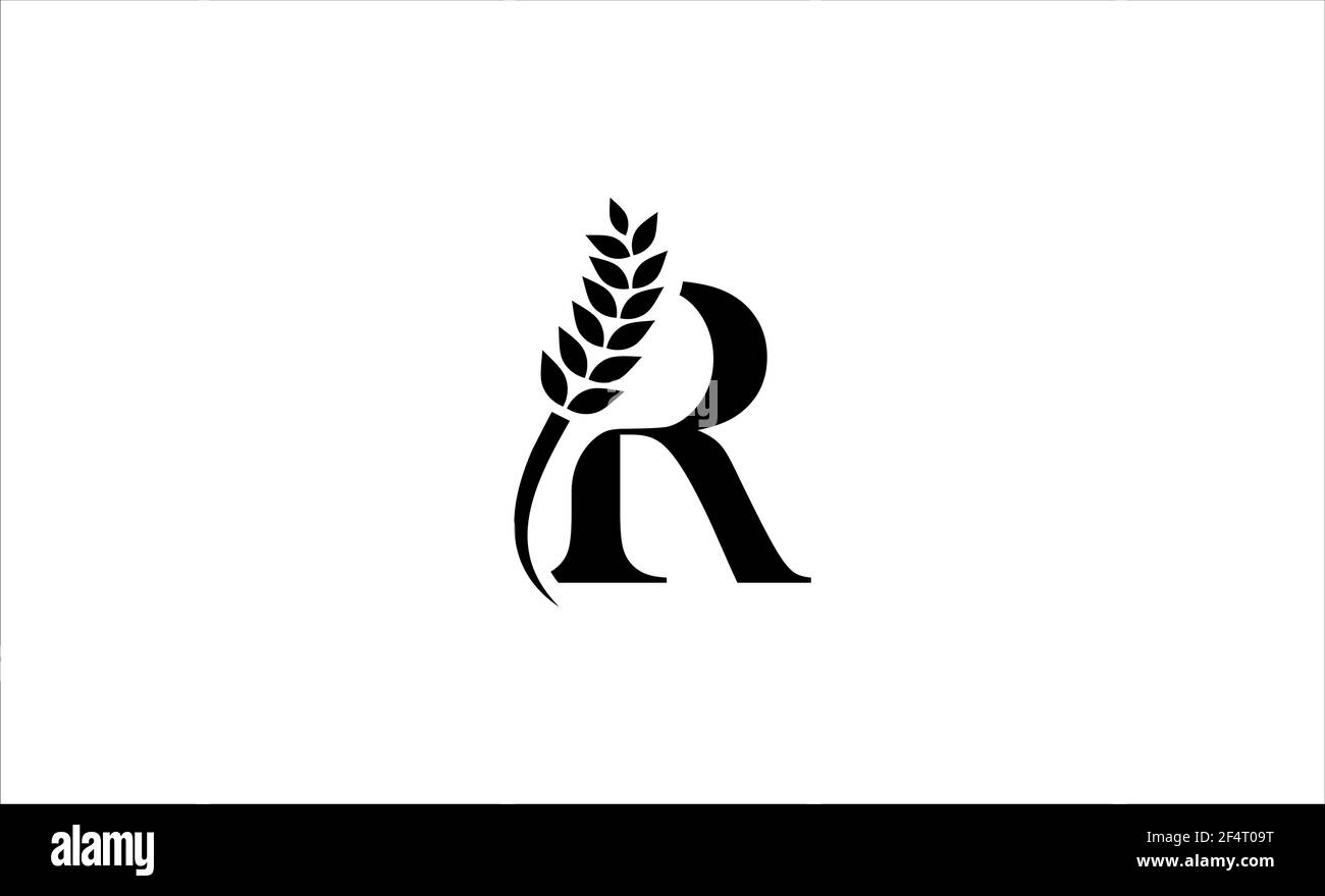 Illustration vectorielle de la lettre R du logo blé Banque D'Images