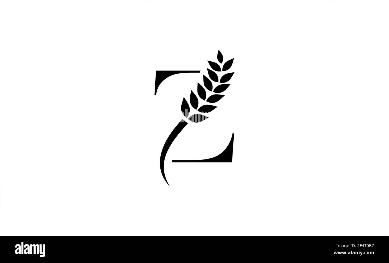 Illustration vectorielle de la lettre Z du logo blé Banque D'Images