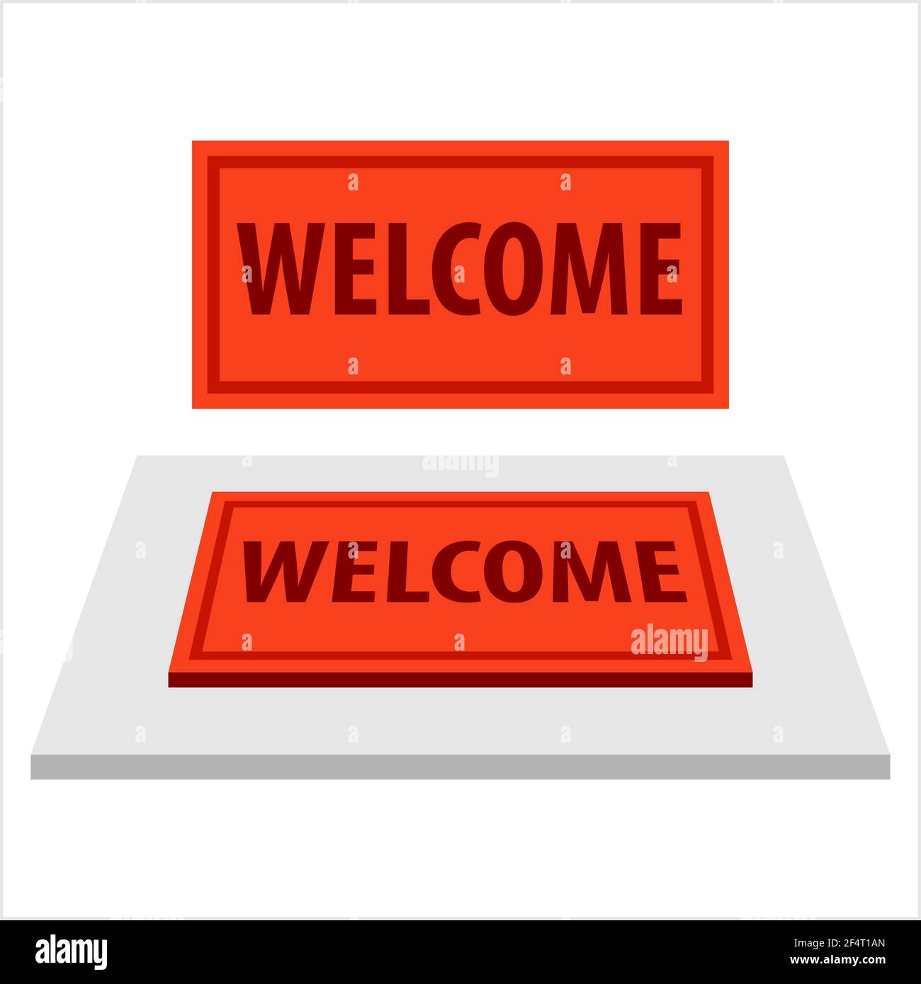 Tapis de bienvenue, paillasson avec texte de bienvenue Design illustration d'art vectoriel Illustration de Vecteur