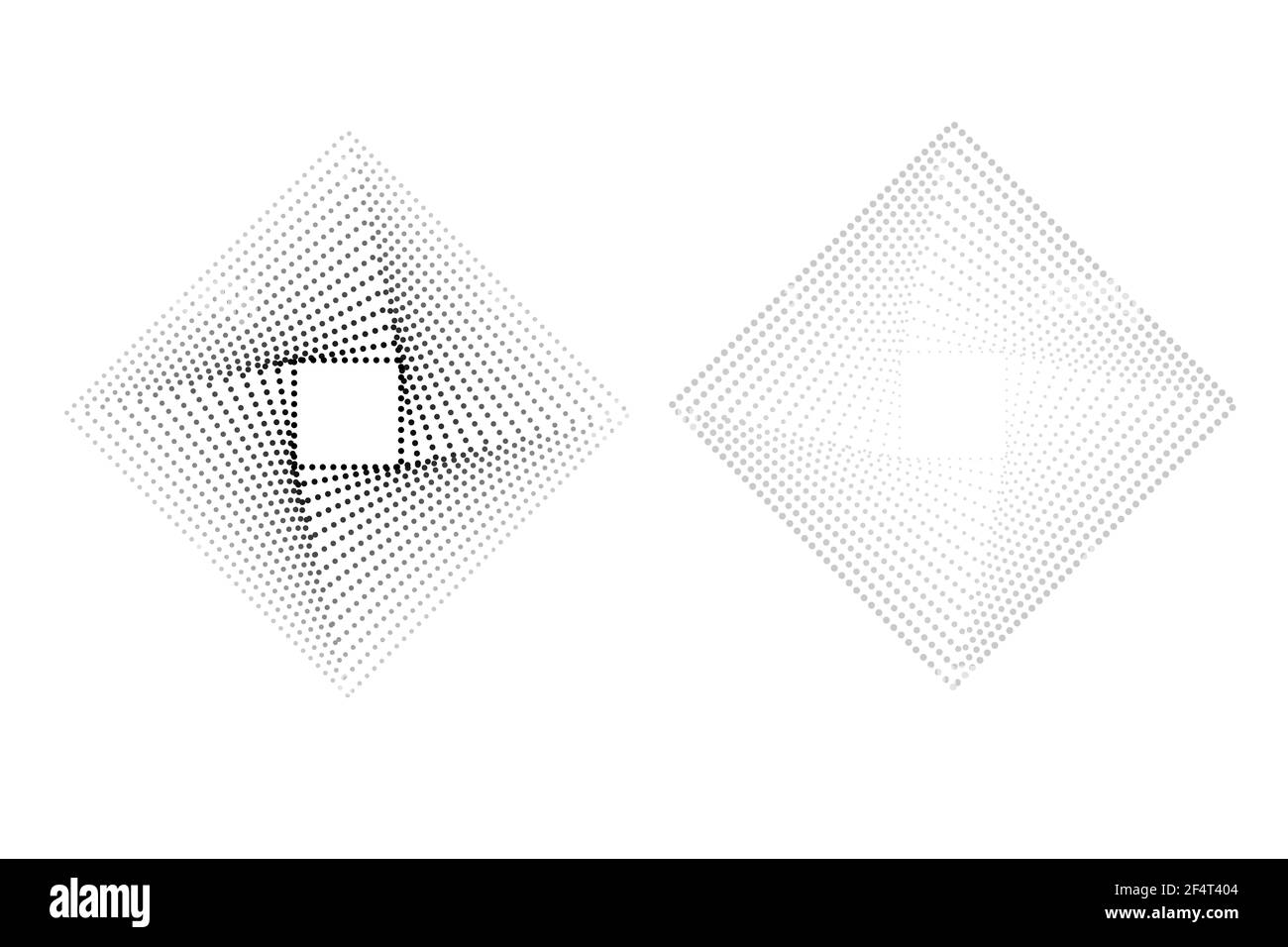 Ensemble, 2 style Vector Noir et blanc carré demi-ton, isolé sur blanc Illustration de Vecteur