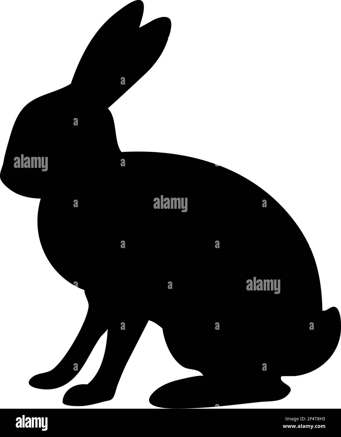 Silhouette de lièvre. Lignes lisses et propres. Silhouette de lapin très détaillée. Illustration vectorielle. Illustration de Vecteur