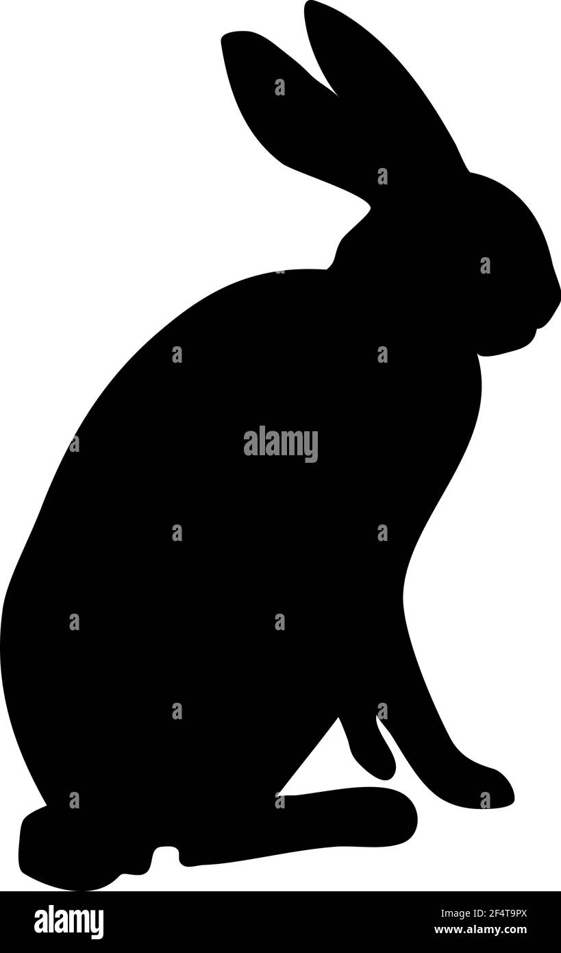 Silhouette de lièvre. Lignes lisses et propres. Silhouette de lapin très détaillée. Illustration vectorielle. Illustration de Vecteur