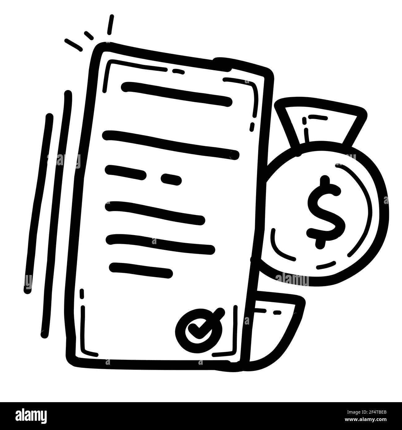 Coût de l'entreprise dessin d'icône, contour noir, icône de doodle, icône de vecteur. Illustration de Vecteur