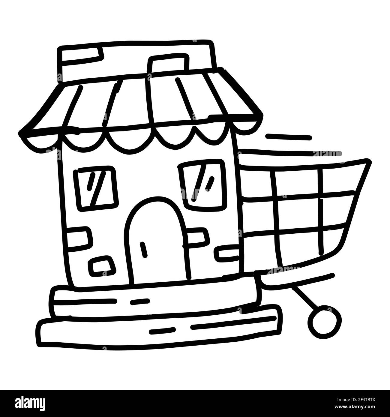 Business Market main dessiné Icon design, contour noir, Doodle Icon, Vector Icon. Illustration de Vecteur