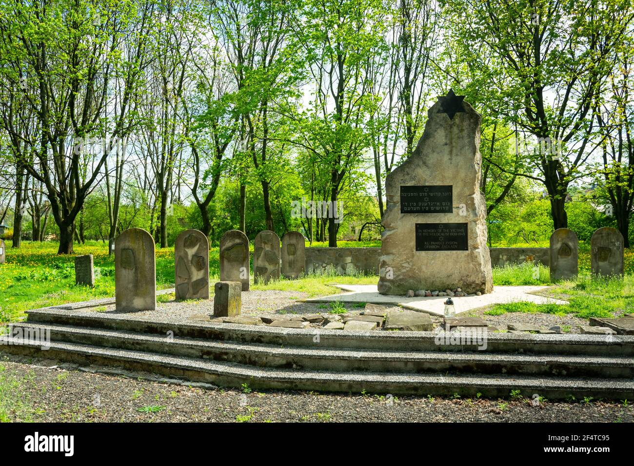 Chelm, Lubelskie, Pologne - 01 mai 2019 : Mémorial de l'Holocauste au cimetière juif de la ville de Chelm Banque D'Images