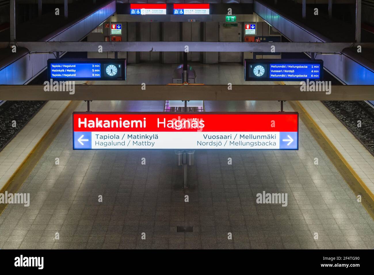 Station de métro Hakaniemi à Helsinki, Finlande Banque D'Images Station de métro Hakaniemi à Helsinki, Finlande Banque D'Images