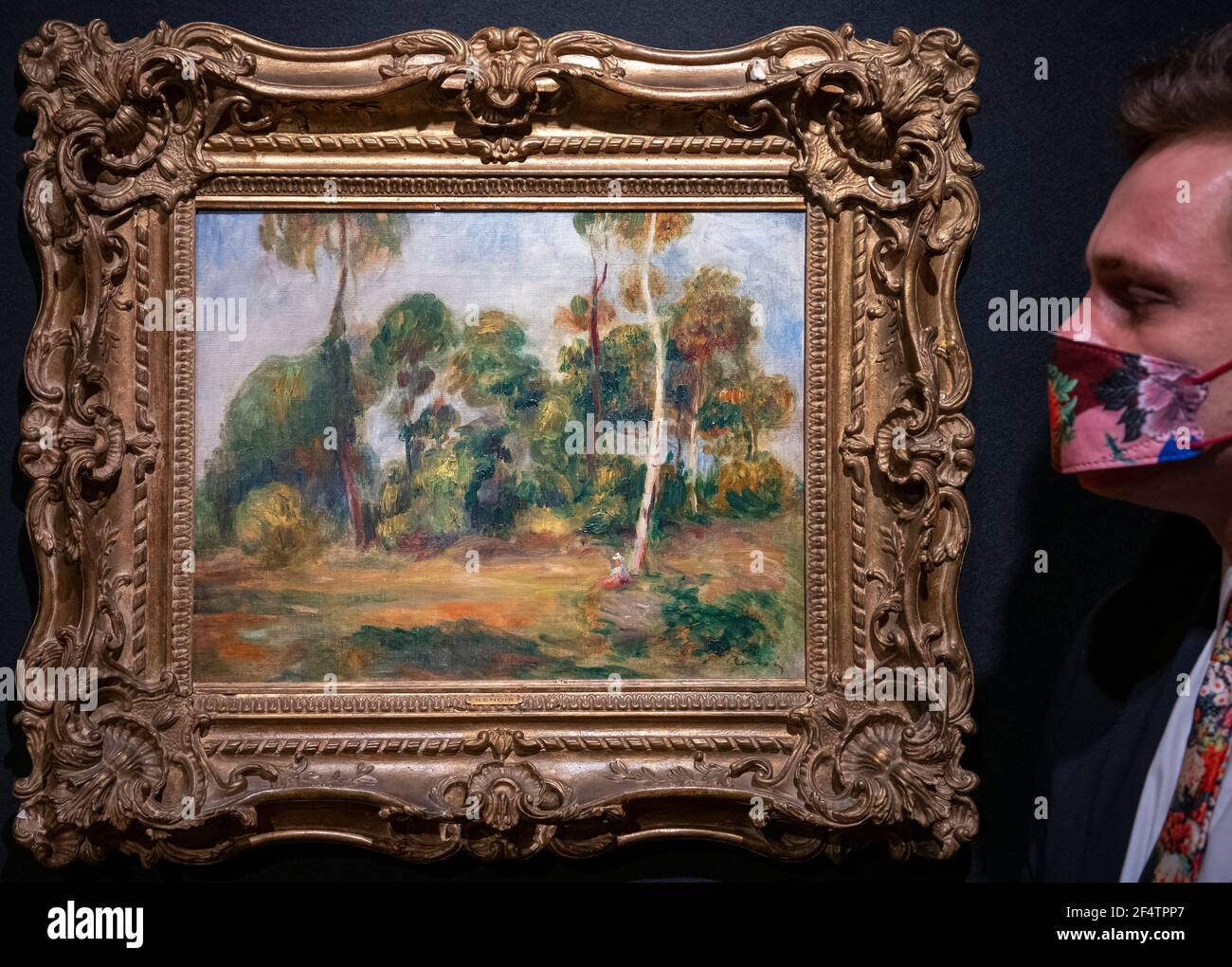 Bonhams, Londres, 22 mars 2021. Vente d'art impressionniste et moderne. Pierre-Auguste Renoir, Paysage, est: £220,000-350,000. Banque D'Images