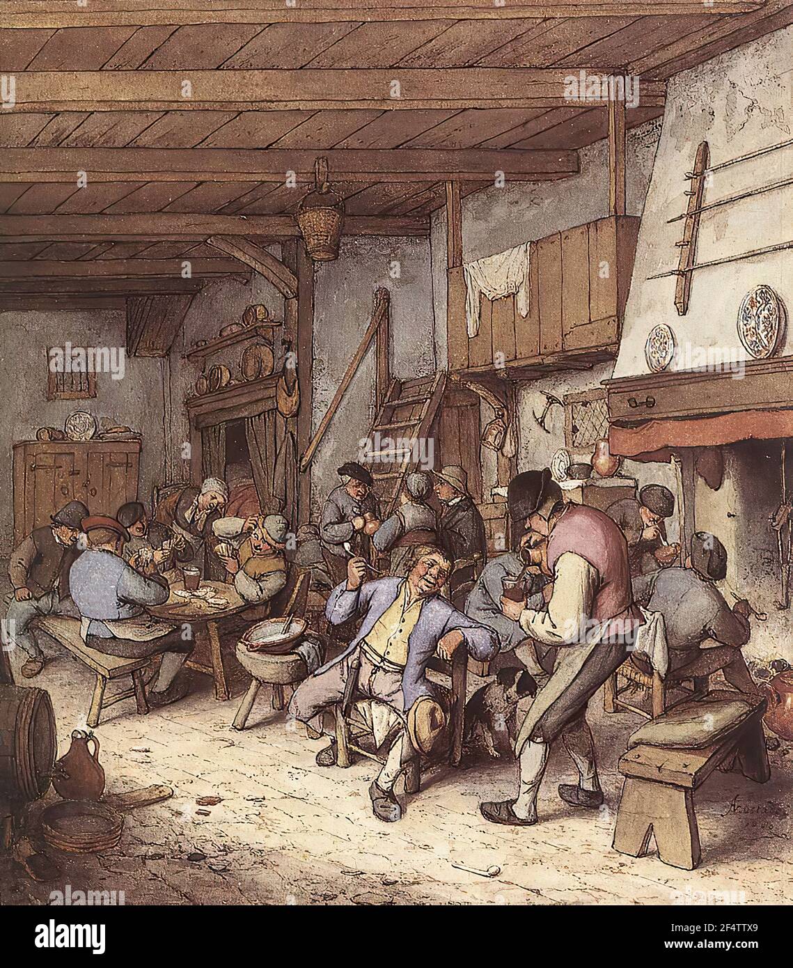 Adriaen Van Ostade - Taverne intérieur 1680 Photo Stock - Alamy
