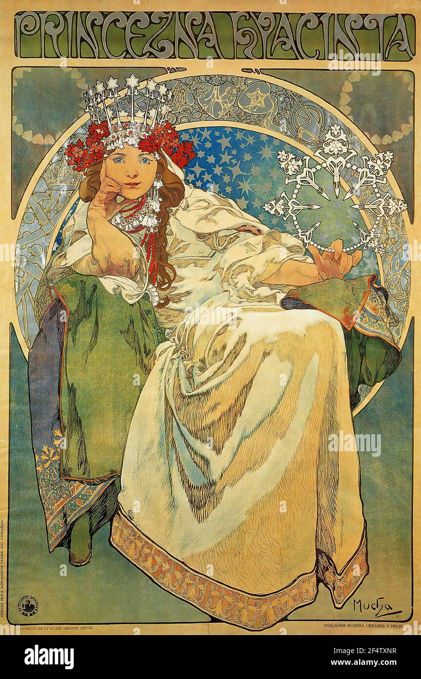 Alfons Mucha - la jacinthe de la princesse 1911 Banque D'Images