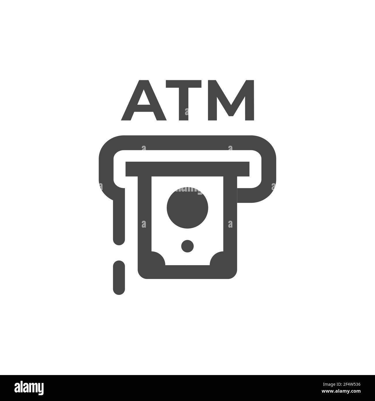 ATM avec icône de vecteur de billets de banque. Symbole simple de la machine à billets. Illustration de Vecteur