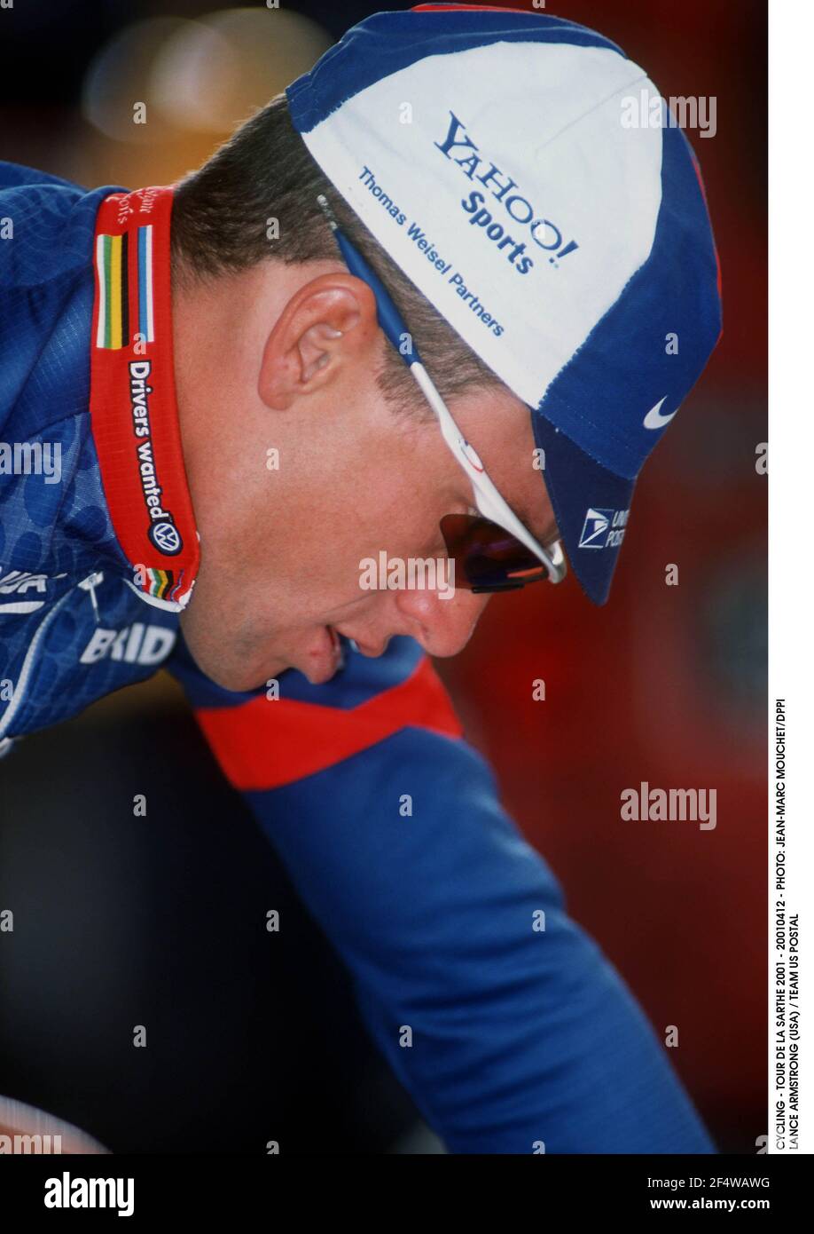 CYCLISME - TOUR DE LA SARTHE 2001 - 20010412 - PHOTO: JEAN-MARC MOUCHET/DPPI LANCE ARMSTRONG (USA) / ÉQUIPE US POSTAL Banque D'Images