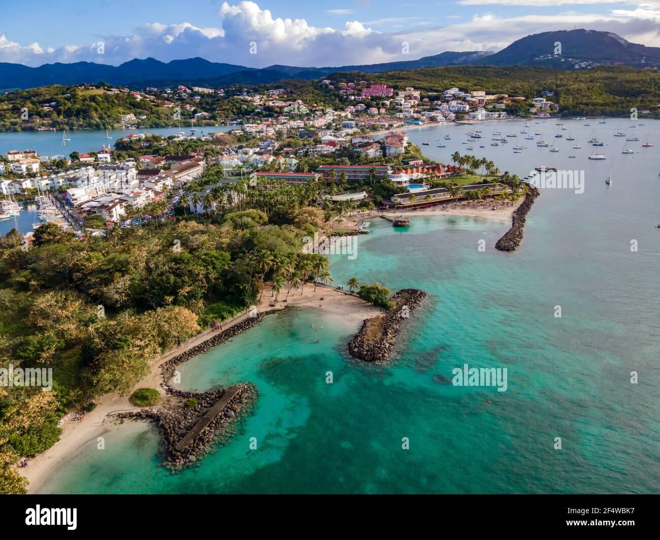 Les trois-Ilets, Martinique, FWI - vue aérienne de la Pointe du bout Photo  Stock - Alamy