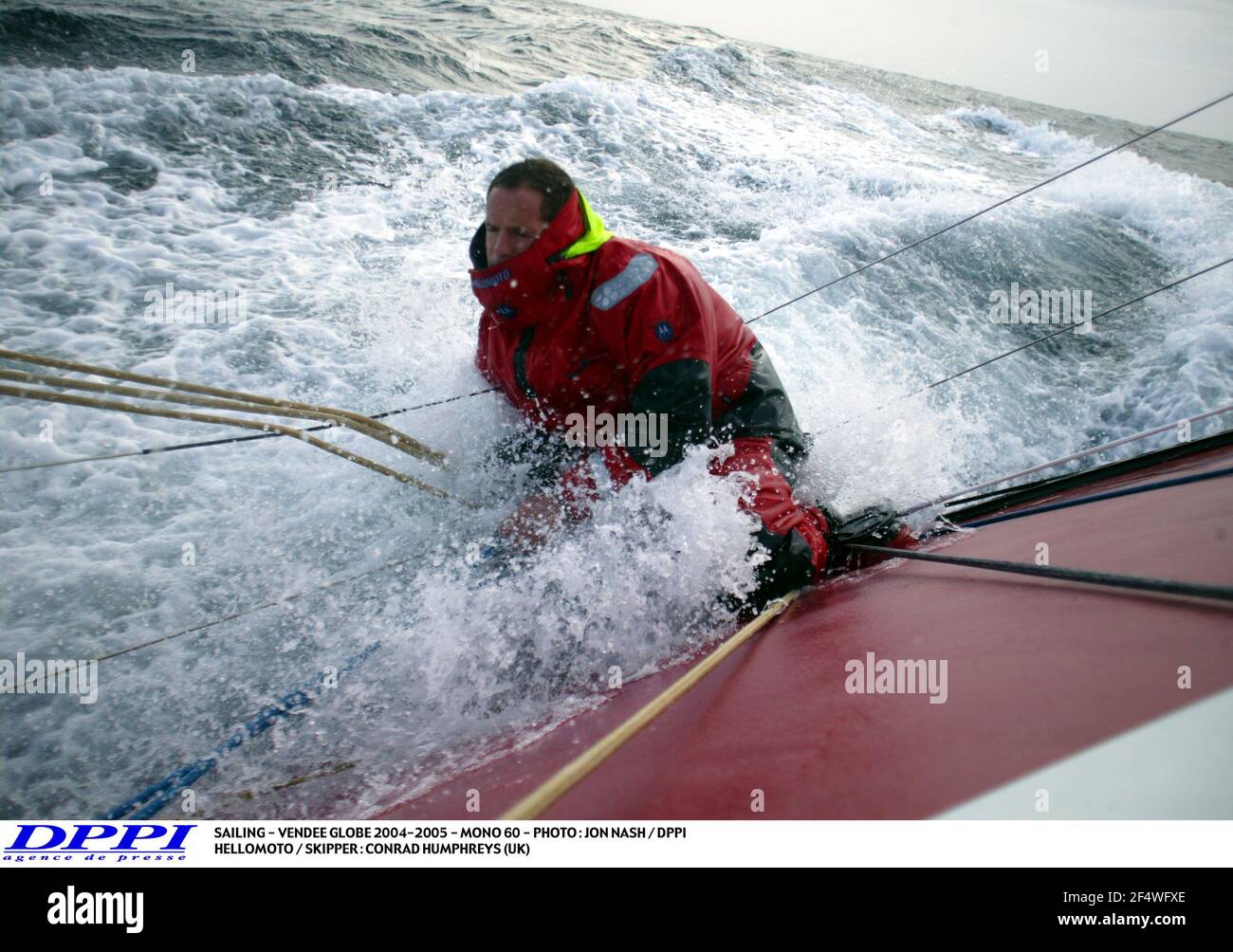 VOILE - VENDÉE GLOBE 2004-2005 - MONO 60 - PHOTO : JON NASH / DPPI HELLOMOTO / SKIPPER : CONRAD HUMPHREYS (UK) Banque D'Images