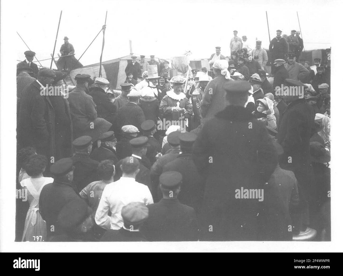 Croisières de la ligne Hambourg-Amérique, 1912. Fête du baptême de l'armée polaire à bord d'un paquebot de haute mer, Guess. Victoria Luise Banque D'Images