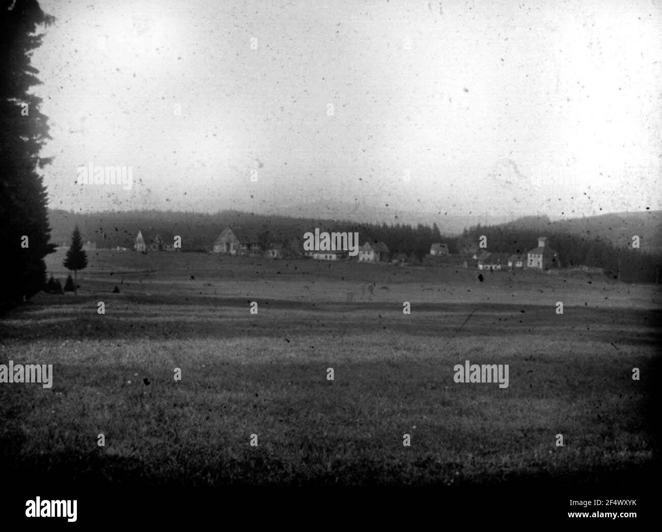 Paysage avec des bâtiments Banque D'Images