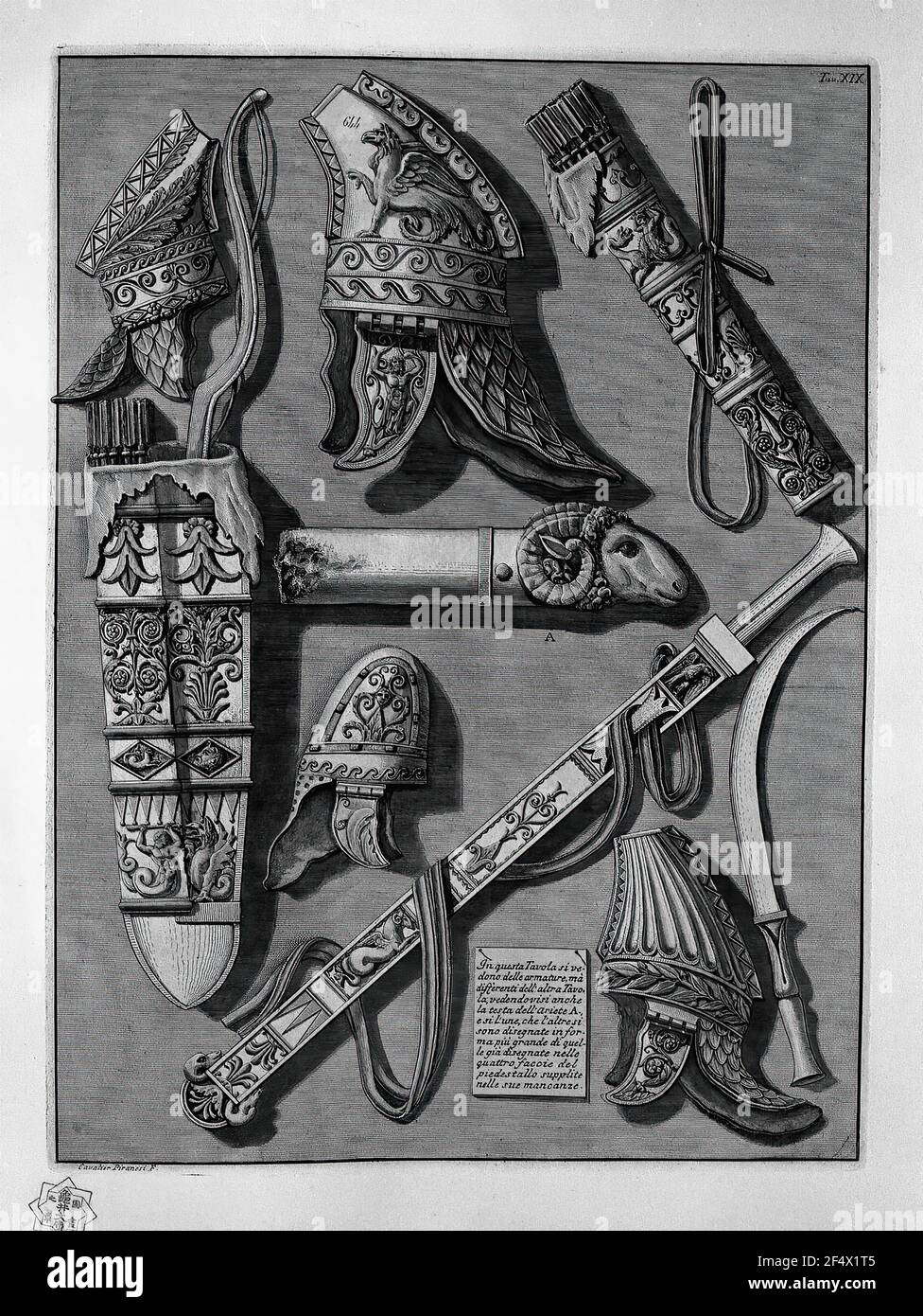 Giovanni Battista Piranesi - autres armes Armure différente ci-dessus Table Banque D'Images