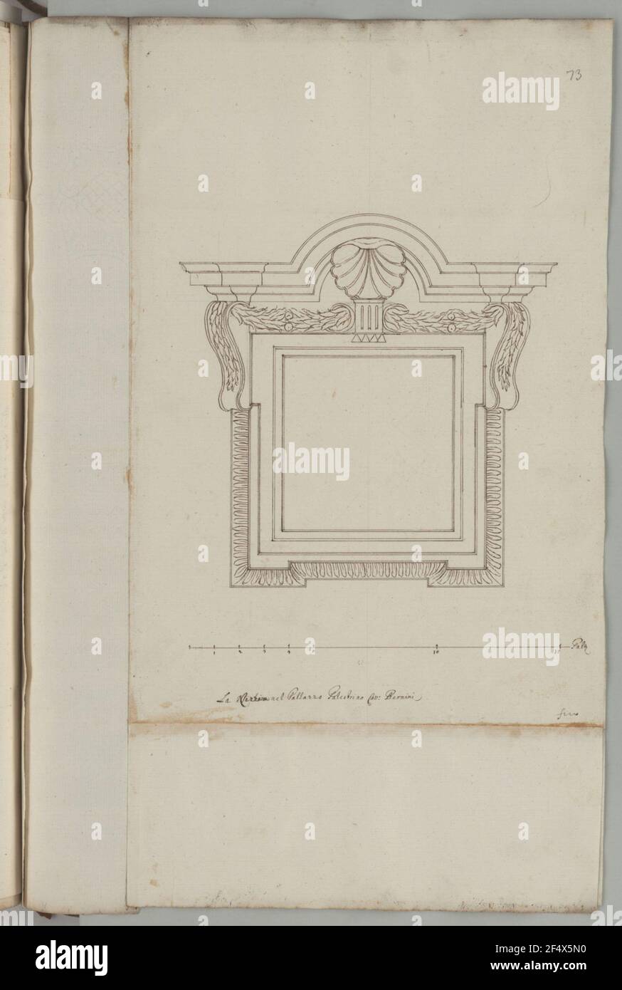 Palestrina, Palazzo Colonna-Barberini, Mezzanin, Fenster, Aufriss Banque D'Images