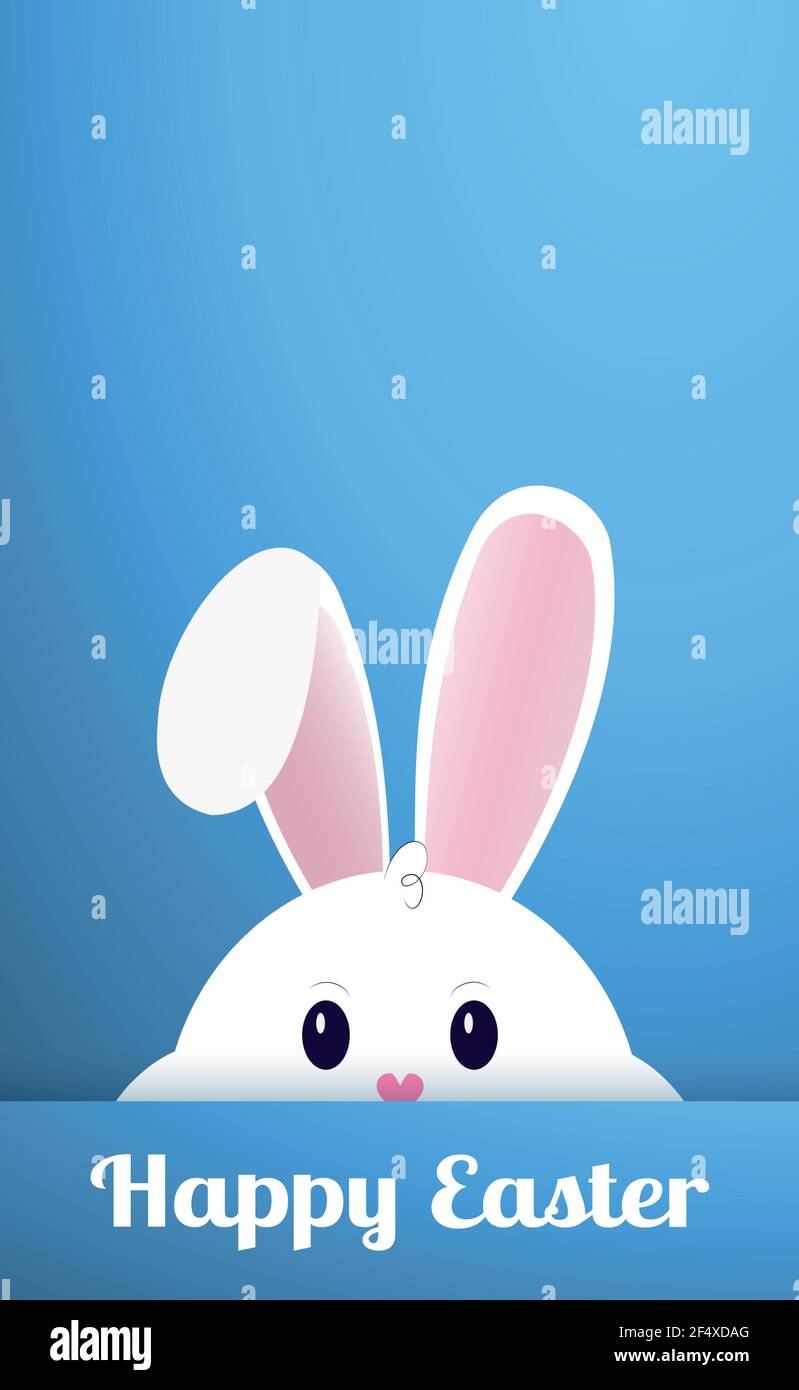Lapin de Pâques aux joues épaisses et joyeuses fêtes - Vector illustration Illustration de Vecteur