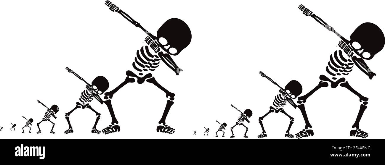 Squelette dab, UN groupe de squelettes dabbing Illustration de Vecteur