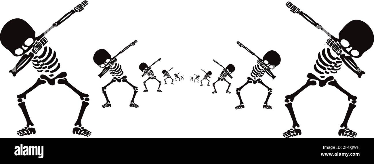 Squelette dab, UN groupe de squelettes dabbing Illustration de Vecteur