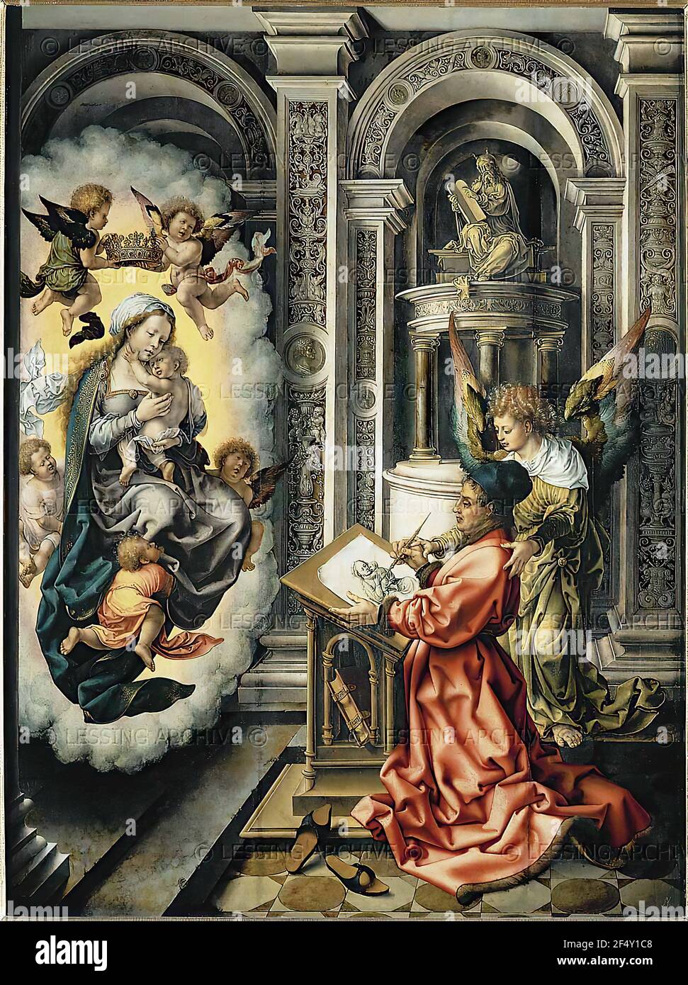 Jan Gossaert a.k.a Jan Mabus - Saint Luke peinture Vierge C 1523 Banque D'Images