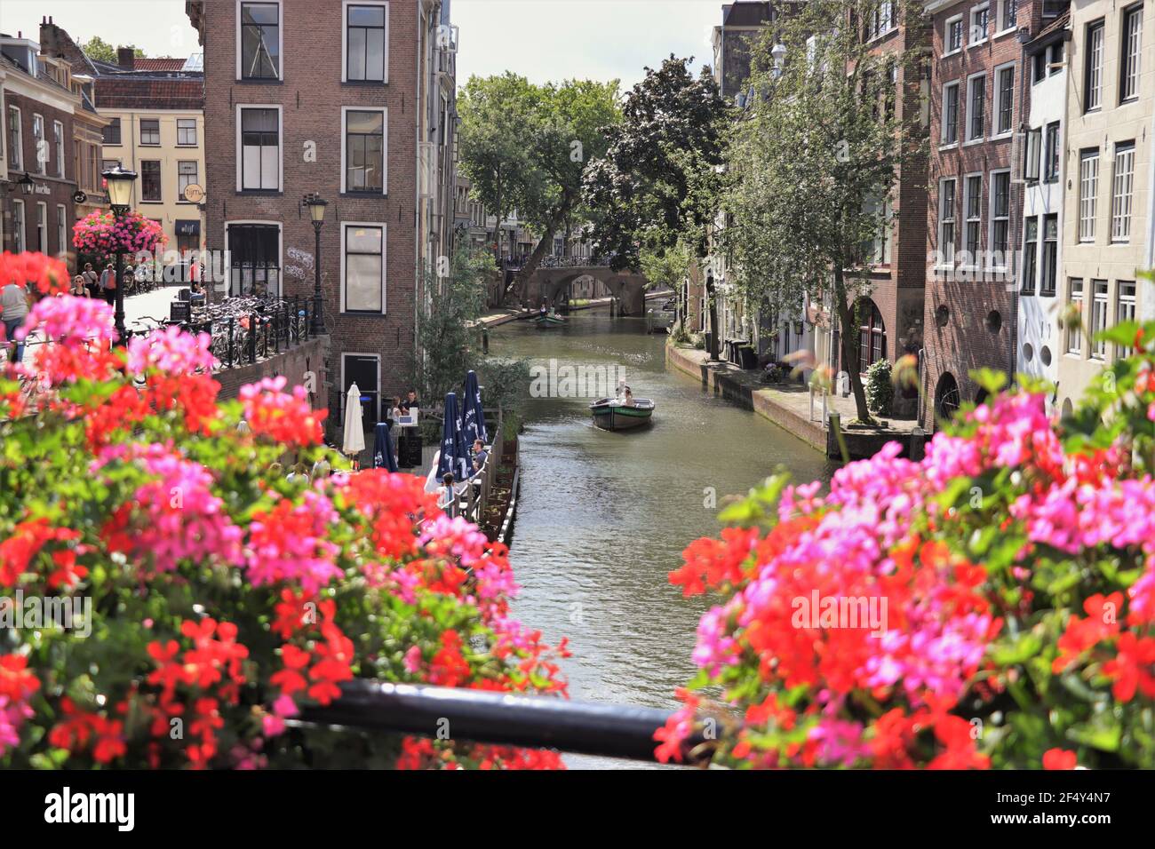 Journée d'été le long des canaux à Utrecht, pays-Bas Banque D'Images
