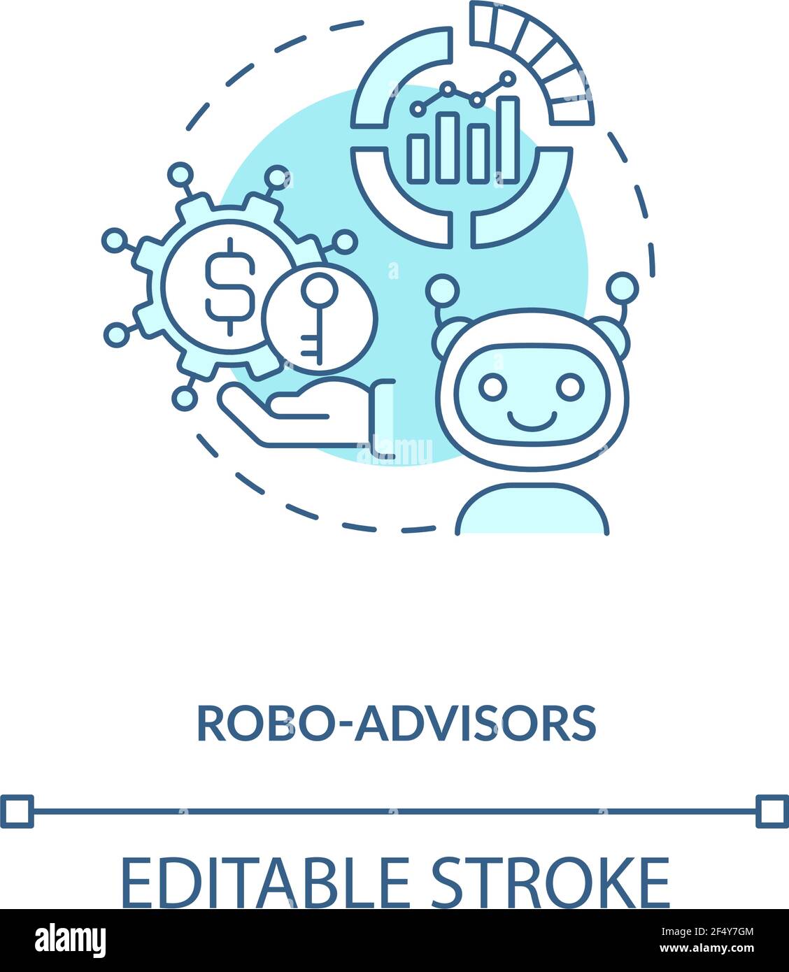 Icône de concept de robo-conseillers Illustration de Vecteur