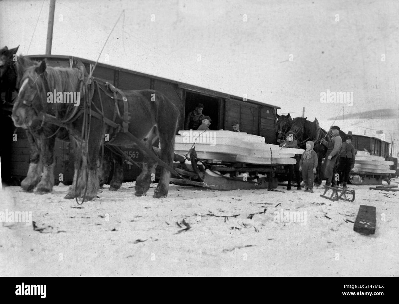 Charge de glace à la station Banque D'Images