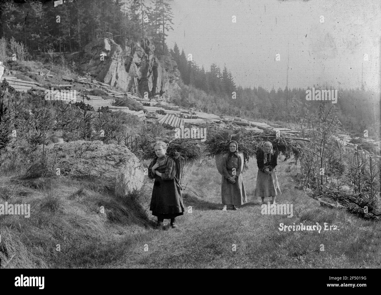 Les femmes se ramassant dans la zone de pierre d'été Banque D'Images