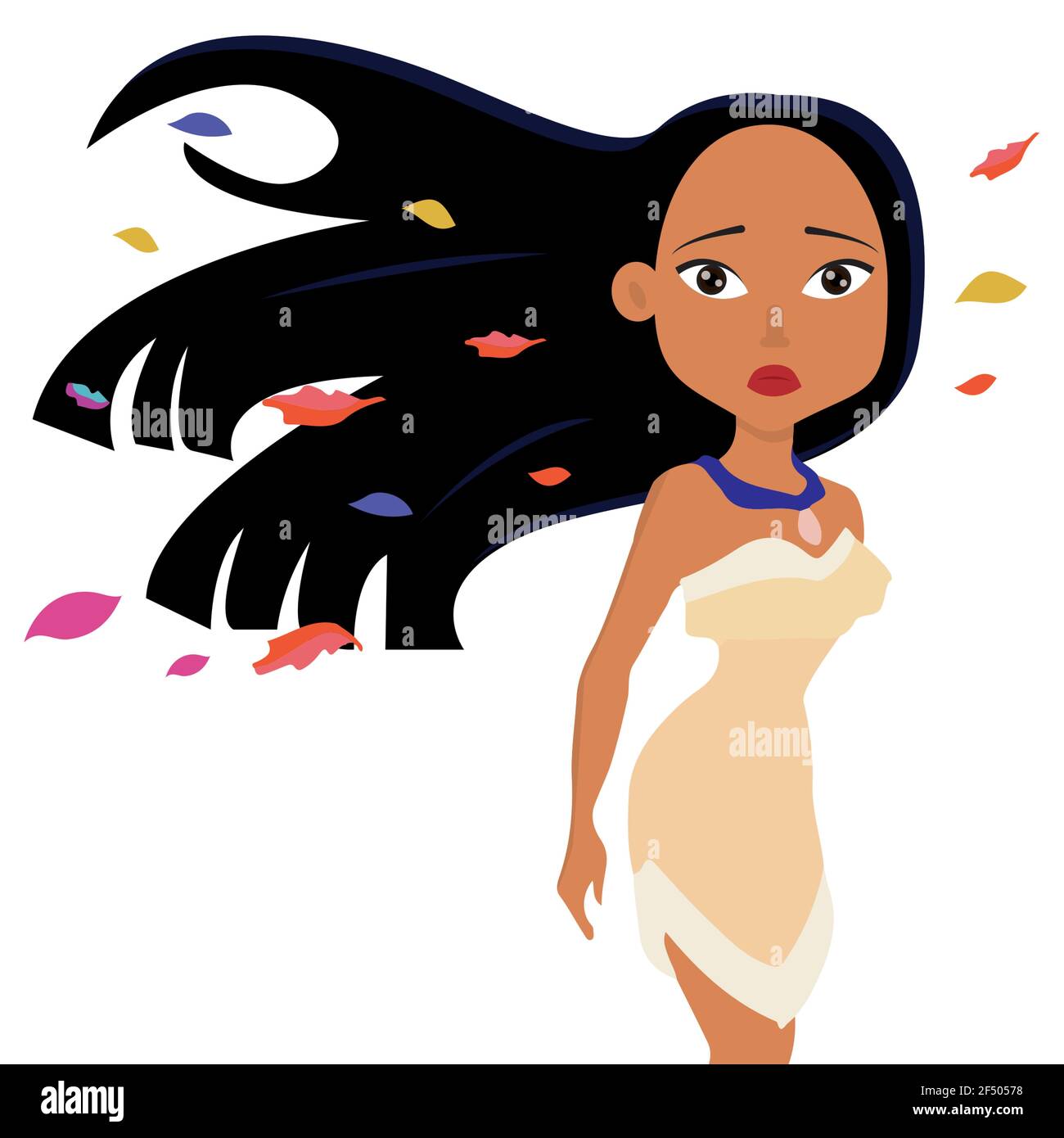 Pocahontas est la fille d'un chef indien Illustration de Vecteur