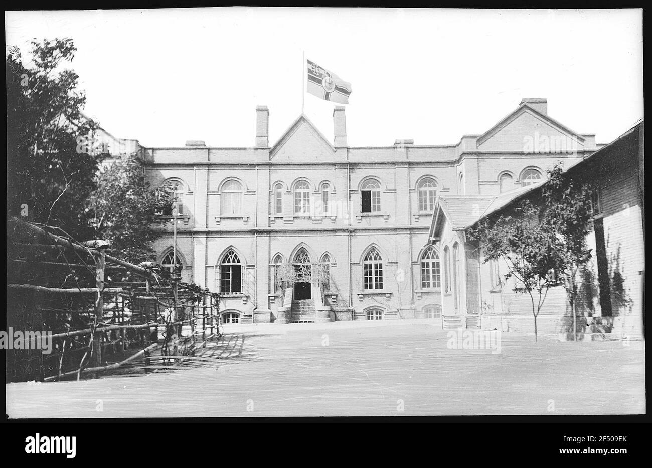 Tentiesin. Poste allemand Banque D'Images