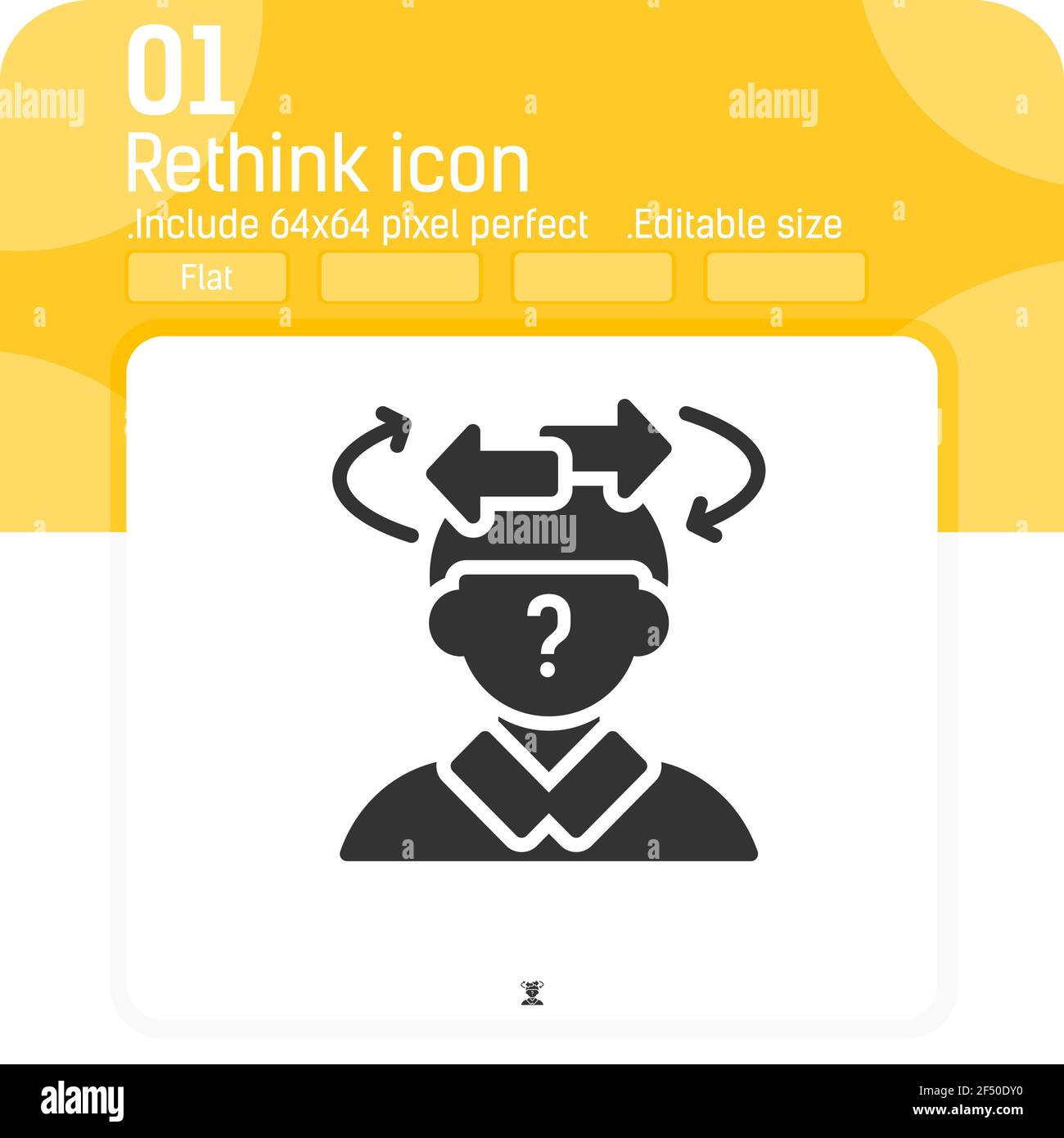 Repensez l'icône vectorielle avec un style plat isolé sur fond blanc. Illustration vectorielle élément tendance fin plat symbole icône pour ui, ux, site Web Illustration de Vecteur