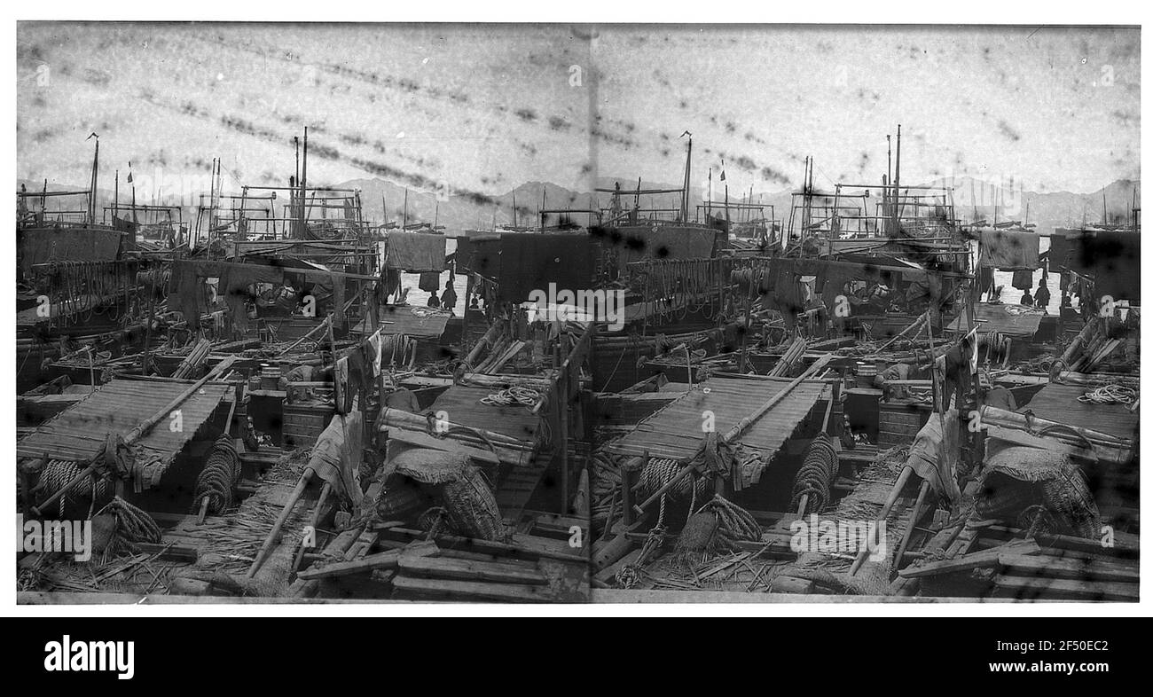 Hong Kong. Bateaux dans le port Banque D'Images