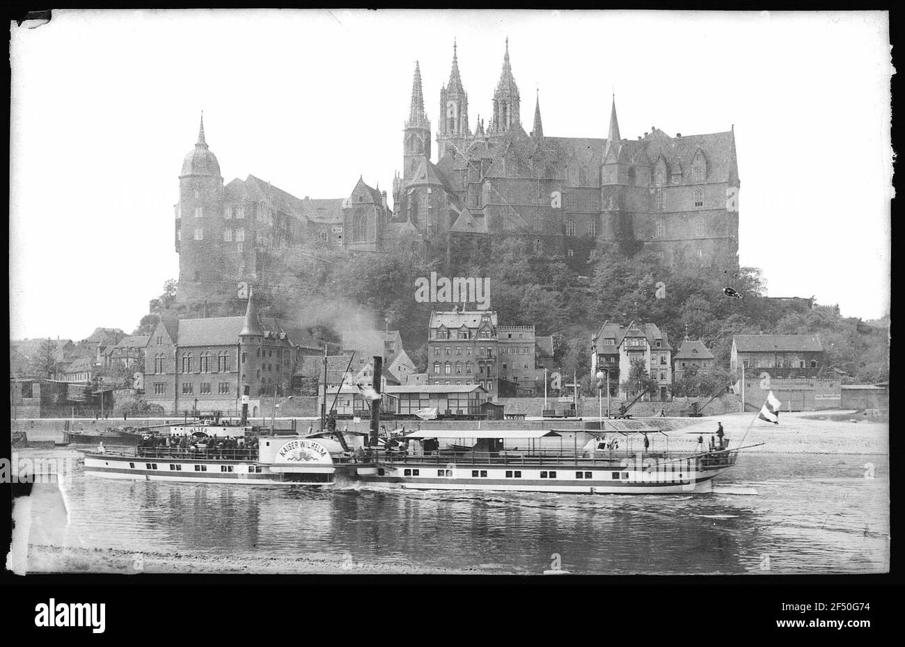 Meissen. Albrechtsburg - vue sur Elban M. Défroisseur Kaiser Wilhelm Banque D'Images