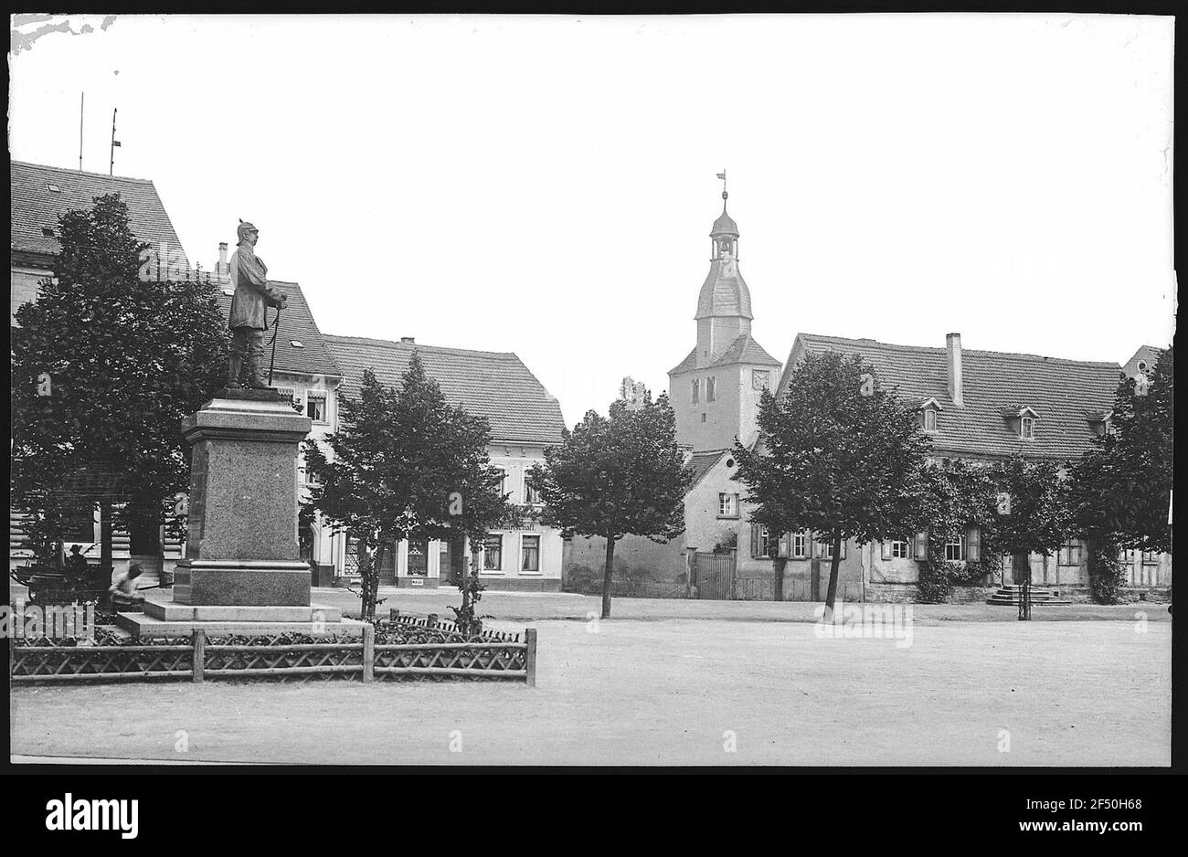 Groitzsch. Place du marché et Vieux Tortur Banque D'Images