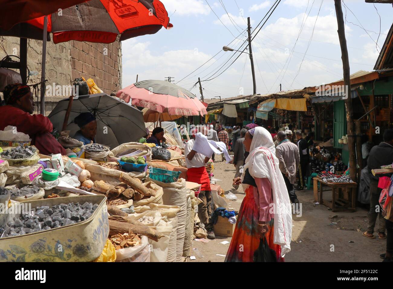 Addis Abeba marché africain Banque D'Images