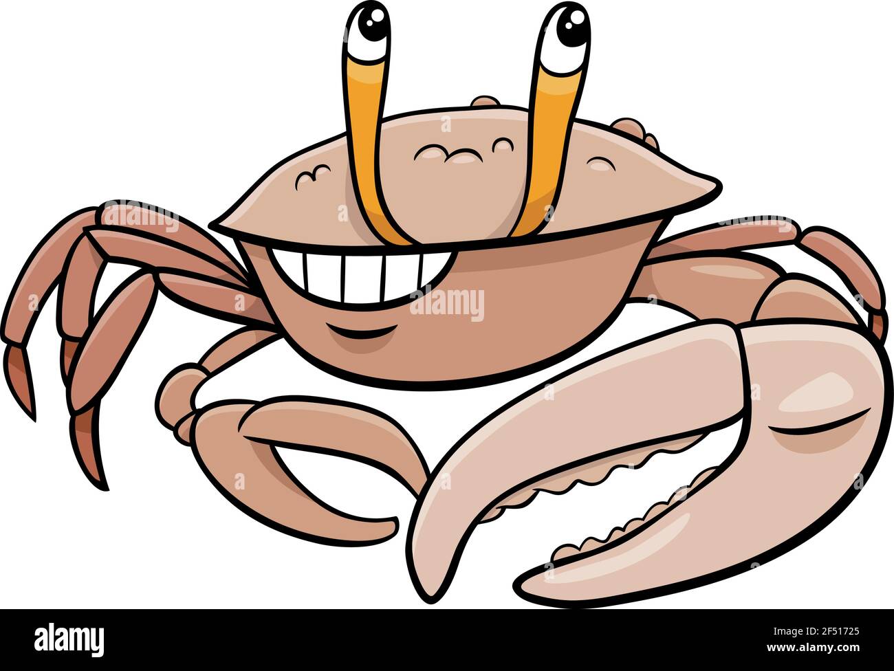 Illustration de dessin animé du personnage animal drôle de crabe de violon Illustration de Vecteur