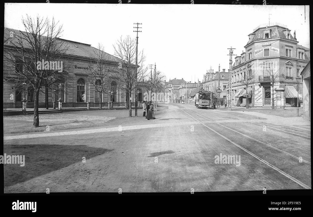 Radebeul. Leipziger Street, restaurant 4 saisons Banque D'Images
