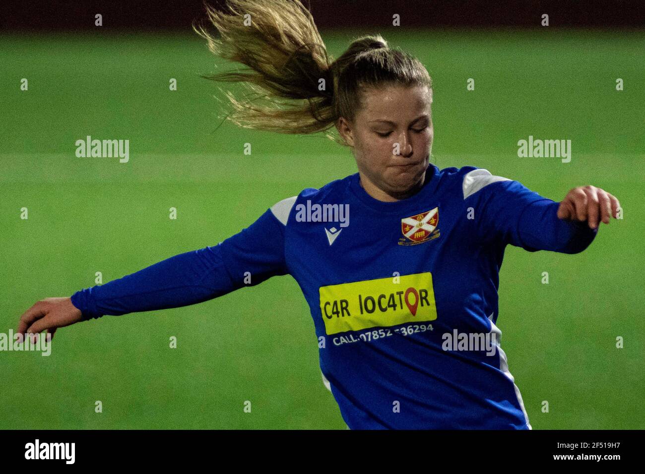 Cyncoed v Abergavenny au USW Sports Park dans la Welsh Premier Women's League le 23 mars 2021. Crédit : Lewis Mitchell/YCPD Banque D'Images