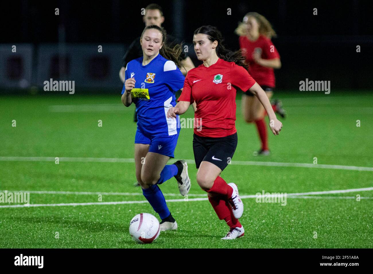 Cyncoed v Abergavenny au USW Sports Park dans la Welsh Premier Women's League le 23 mars 2021. Crédit : Lewis Mitchell/YCPD Banque D'Images