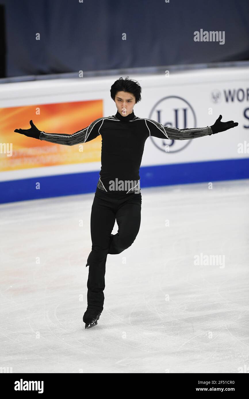 Yuzuru HANYU Japon, pendant la pratique masculine aux Championnats du monde de patinage artistique 2021 de l'UIP au Globe Ericsson, le 23 mars 2021 à Stockholm, Suède. (Photo de Raniero Corbelletti/AFLO) Banque D'Images