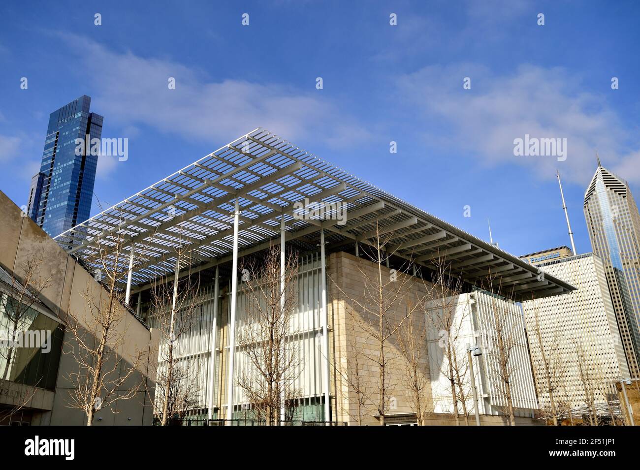 Chicago, Illinois, États-Unis. L'aile moderne de l'Art Institute of Chicago à Grant Park. Banque D'Images
